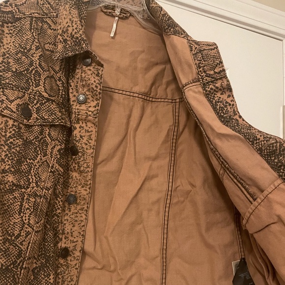 Free People Snake Print Trucker Jacket - Picture 12 of 13